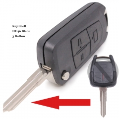 Modified Flip Remote Key Shell 3 Button for Opel HU46