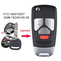 Upgraded Flip Remote Car Key Fob 315MHz ID46 for Buick Chevrolet GMC (FCC ID: AB01502T / P/N: 16245100-29)