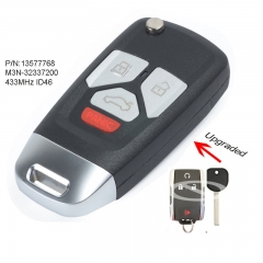 Upgraded Flip Remote Key Fob 433MHz ID46 for 2015 GMC Chevrolet M3N-32337200