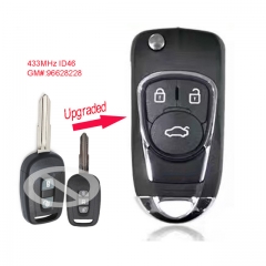 Upgraded Flip Remote Car Key Fob 2/3 Button 433MHz ID46 for Chevrolet Captiva 2006-2010