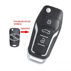 Upgraded Flip Remote Car Key Fob 3 Button 433MHz ID46 for KIA K2 2015 P/N: 95430-4X150