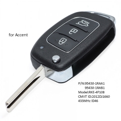 Remote Key Fob 433MHz ID46 for Hyundai Accent 2013-2015 P/N: 95430-1RAA1 , Model: RKE-4F08