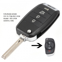 Upgraded Remote Key Fob 315MHz ID46 for Hyundai Santa Fe 2012-2015 PN: TQ8-RKE-3F04