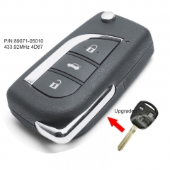 Upgraded Remote Key Fob 433.92MHz 4D67 for Toyota Avensis 2003-2008 89071-05010