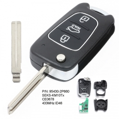 Upgraded Flip Remote Key Fob 433MHz ID46 for Kia Sorento 2009-2012 P/N: 95430-2P660