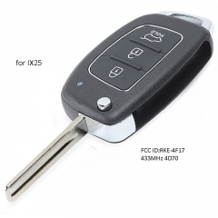 Flip Remote Key Fob 433MHz ID70 for Hyundai IX25 2014-2016 P/N: RKE-4F17