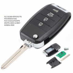 Upgraded Flip Remote Key Fob 433MHz 4D60 for Kia Cerato 2014-2016 P/N: 95430-A7101