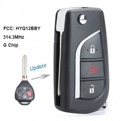 Upgrade Remote Flip Key Fob for Toyota 2010-16 4Runner 2012-15 Yaris FCC: HYQ12BBY-G