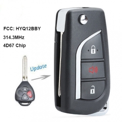 Upgrade Remote Flip Key Fob for 2007-2010 Toyota Rav4 / 08-12 Scion xB FCC: HYQ12BBY-4D67