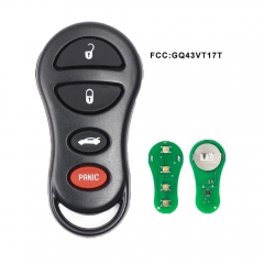 3+1 Button Remote Car Key for Chrysler Dodge FCC:GQ43VT17T