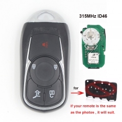 Modify Smart Remote Key 315MHz ID46 Keyless Go Fob 5B for Chevrolet Buick,Opel