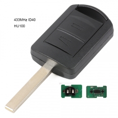 Remote Key 2 Button 433.92MHz Chip ID40 for Vauxhall Opel Holden HU43 Blade