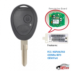 OEM Remote Key Fob 433Mhz ID73 for Land Rover Discovery 2 Valeo CE0165 73370847C