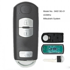 OEM / Aftermarket Smart Remote Key Fob 433Mhz ID49 Chip for Mazda 6 CX-3 CX-5 (Mitsubishi System) Model NO. : SKE13E-01