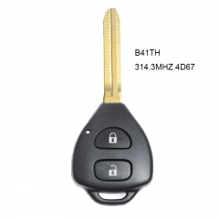 Remote Key 2 Buttons 314.3MHZ 4D67 Chip for Toyota 2006-2011 Hilux Vigo Tokai (MDL B41TH)