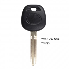 Transponder key ID4D67 Chip Toy43 for Toyota (Logo separate)