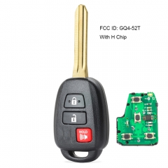 Remote Car Key Fob 314.3MHz with H Chip for Toyota Rav4 Highlander Tacoma FCC ID: GQ4-52T