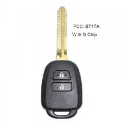 Replacement Remote Car Key Fob 433MHz + G Chip for 2012-2014 Toyota Yaris B71TA
