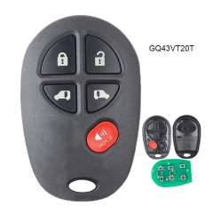 Remote Car Key 4+1 Button for Toyota Sienna 2004-2013