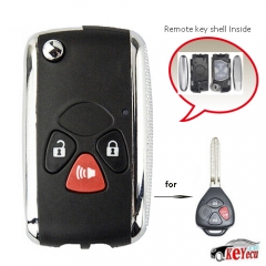 Modified Flip Remote Key Shell Fob 3 Button for Toyota Yaris Scion TC Hilux 4Runner