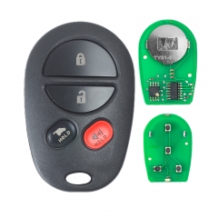 Remote Car Key 3+1 Button for Toyota Sienna 2004-2013 FCC: GQ43VT20T