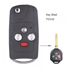 Folding Remote Key Shell 4 Button for Toyota Hilux Rav4 Corolla Uncut TOY43