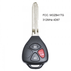Remote Key Fob 312MHz 4D67 for Scion TC 05-10, Toyota Yaris 2007-2010 FCC: MOZB41TG
