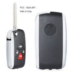 Replacement Flip Remote Key 4B for Toyota 2010-2013 Corolla, 2009-2016 Venza GQ4-29T - G