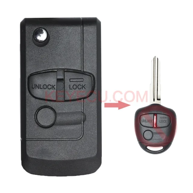 Modified Remote Key Shell 3 Button For Mitsubish Lancer Outlander Colt Mirage