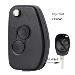 Modified Folding Remote Key Shell 2 Button for Renault