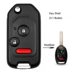 Remote Key Shell 3 Button Fob for Honda Accord Civic CRV + Button Pad