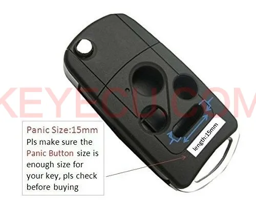 Flip Remote Key Shell Case Fob 3+1 Button for Honda Accord Civic Pilot