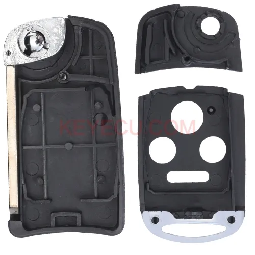 Flip Remote Key Shell Case Fob 3+1 Button for Honda Accord Civic Pilot