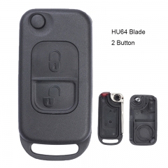 Remote Car Key Shell Case 2 Button for Mercedes-Benz C E ML S HU64 Blank Blade