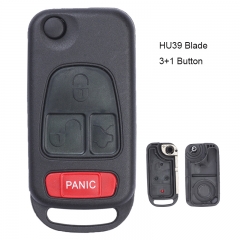 Remote Car Key Shell Case 3+1 Button for Mercedes-Benz C E ML S HU39 Blank Blade
