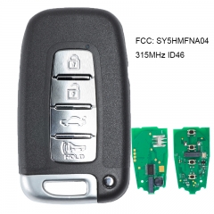 Replacement Smart Prox Key Fob 4B 315MHz ID46 for Hyundai Equus Sonata Genesis Kia Rio Optima 2011-2014 FCC: SY5HMFNA04