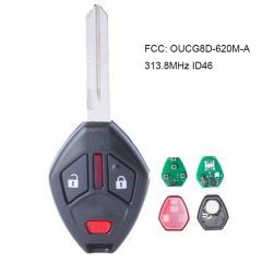 Remote key 313.8MHz ID46 2+1 Button for Mitsubishi Endeavor 2007-2011 FCC: OUCG8D-620M-A