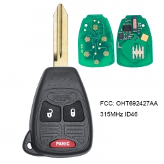 Remote Key 2+1 Button ID46 Chip 315MHz for Chrysler FCC: OHT692427AA