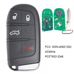 Smart Remote Key Fob 4B 433MHZ ID46 for Chrysler 300 Dodge Challenger Charger Dart Durango 2011-2018 FCC: M3N-40821302