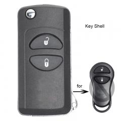 Folding Remote Key Shell Case Fob 2 Button for Chrysler Dodge Jeep