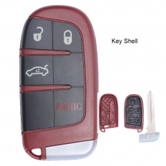 Red Replacement Remote Key Shell Case Fob 3+1 Button for Chrysler Jeep Dodge 2011-2018