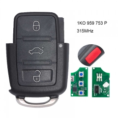 Remote key 3+1 Button 315MHz for VW Volkswagen 1KO 959 753 P