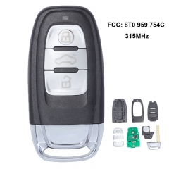 Smart Remote Key 3 Button 315MHz for Audi A4L Q5  2008-2013 -FCC: 8T0 959 754C