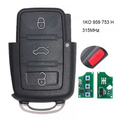 Remote Key 3+1 Button 315MHz for Volkswagen P/N: 1KO 959 753 H