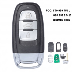 Mando a distancia inteligente de alta calidad KYDZ, 3 botones, 868MHz, PCF7945A para Audi A4, A5, Q5, 2008-2013, FCC: 8T0 959 754 D