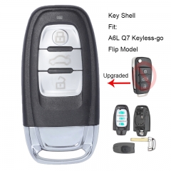 Carcasa de llave remota inteligente mejorada Fob para Audi A6L Q7 y modelo Keyless-go Flip