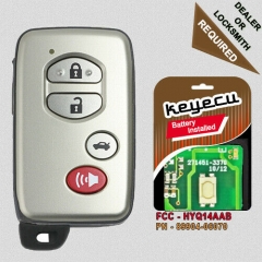 Smart Key 312MHz/314.3MHz/433MHz for Toyota Corolla Camry Avalon 2008-2012 FCC: HYQ14AAB P/N: 89904-06070 Board ID: 3370