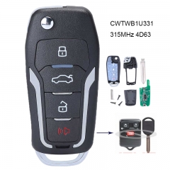 Upgraded Flip Remote Key Fob For Ford Lincoln Mazda Mercury 80 Chip FCC: CWTWB1U345