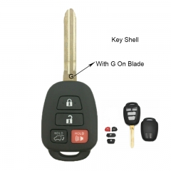 Replacement Remote Car Key Shell Fob for Toyota Rav4 FCC: GQ4-52T Blade ( With G / No Word )
