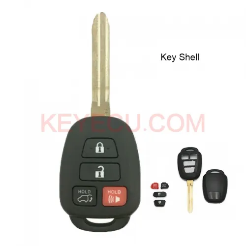 Replacement Remote Car Key Shell Fob for Toyota Rav4 FCC: GQ4-52T Blade ( With G / No Word )